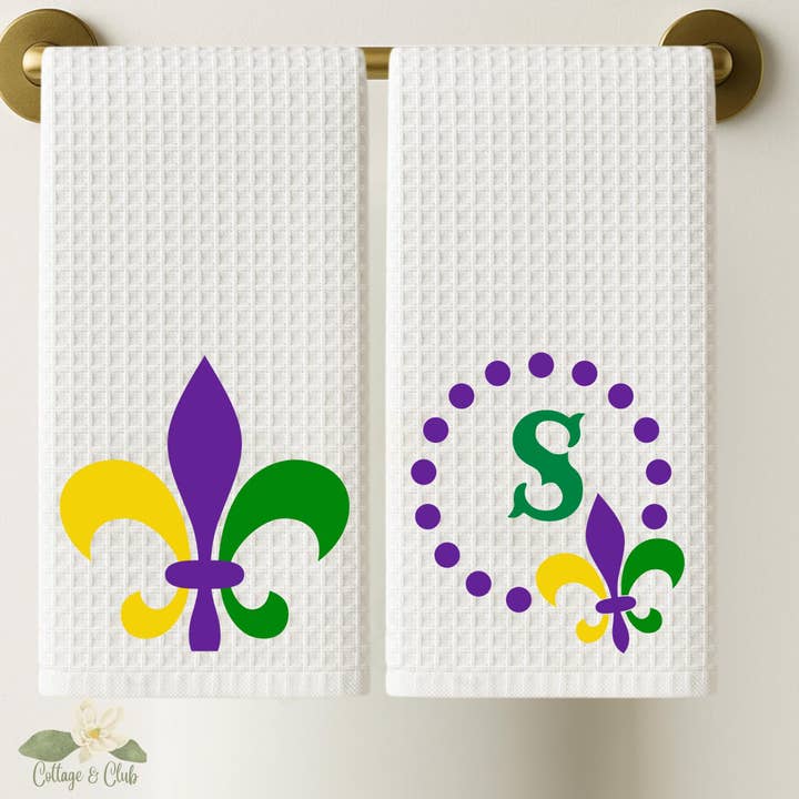 Fleur De Lis Viskestykke Sæt - Louisiana Arv Statssymbol - Mardi Gras - New Orleans for engroshandel hos Cottage & Club