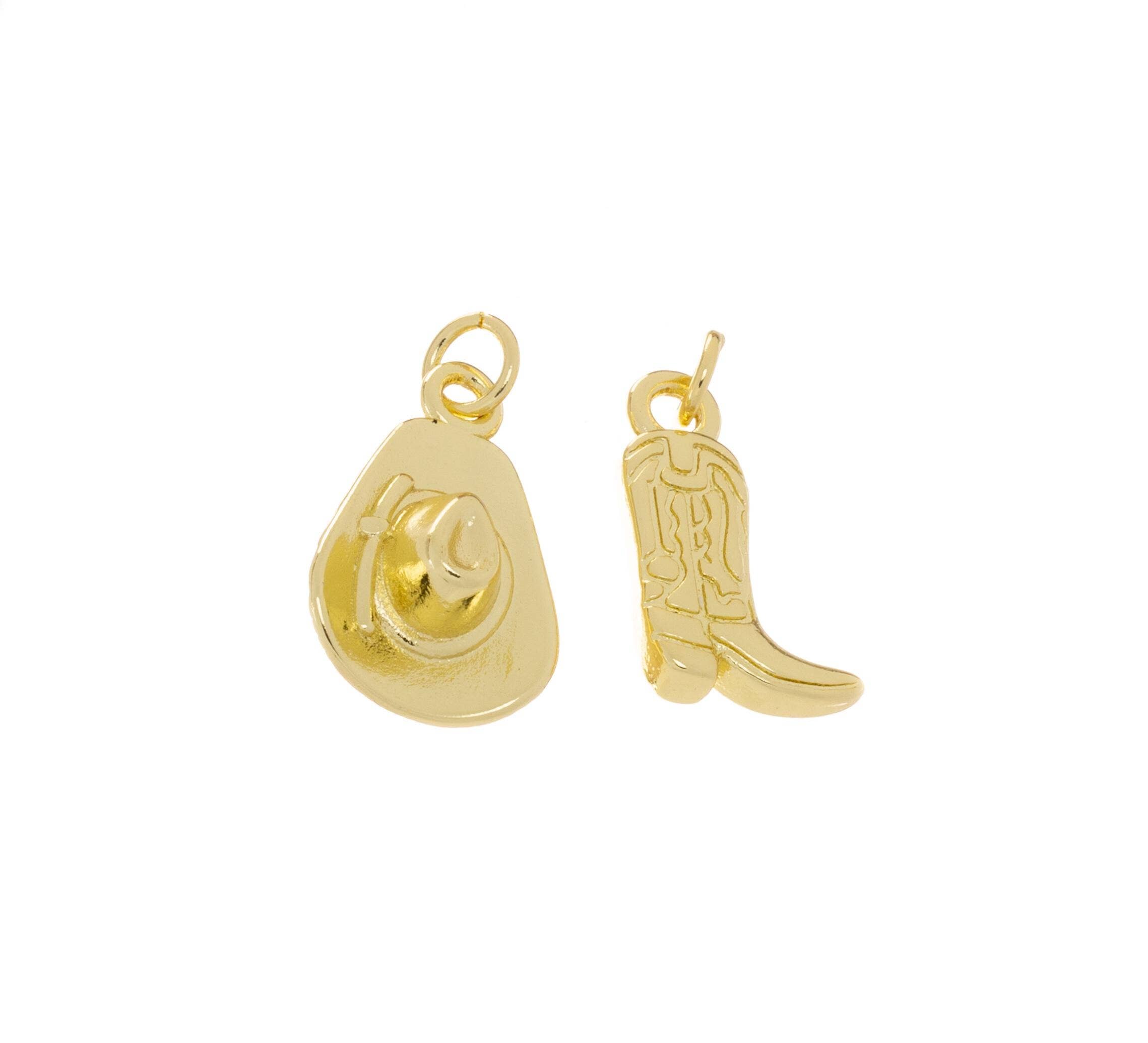 Jewel Pledge – wholesale Individual charm/pendant – Cowboy Boot and Hat Charm,Western Gold Charms CPG1411-14124