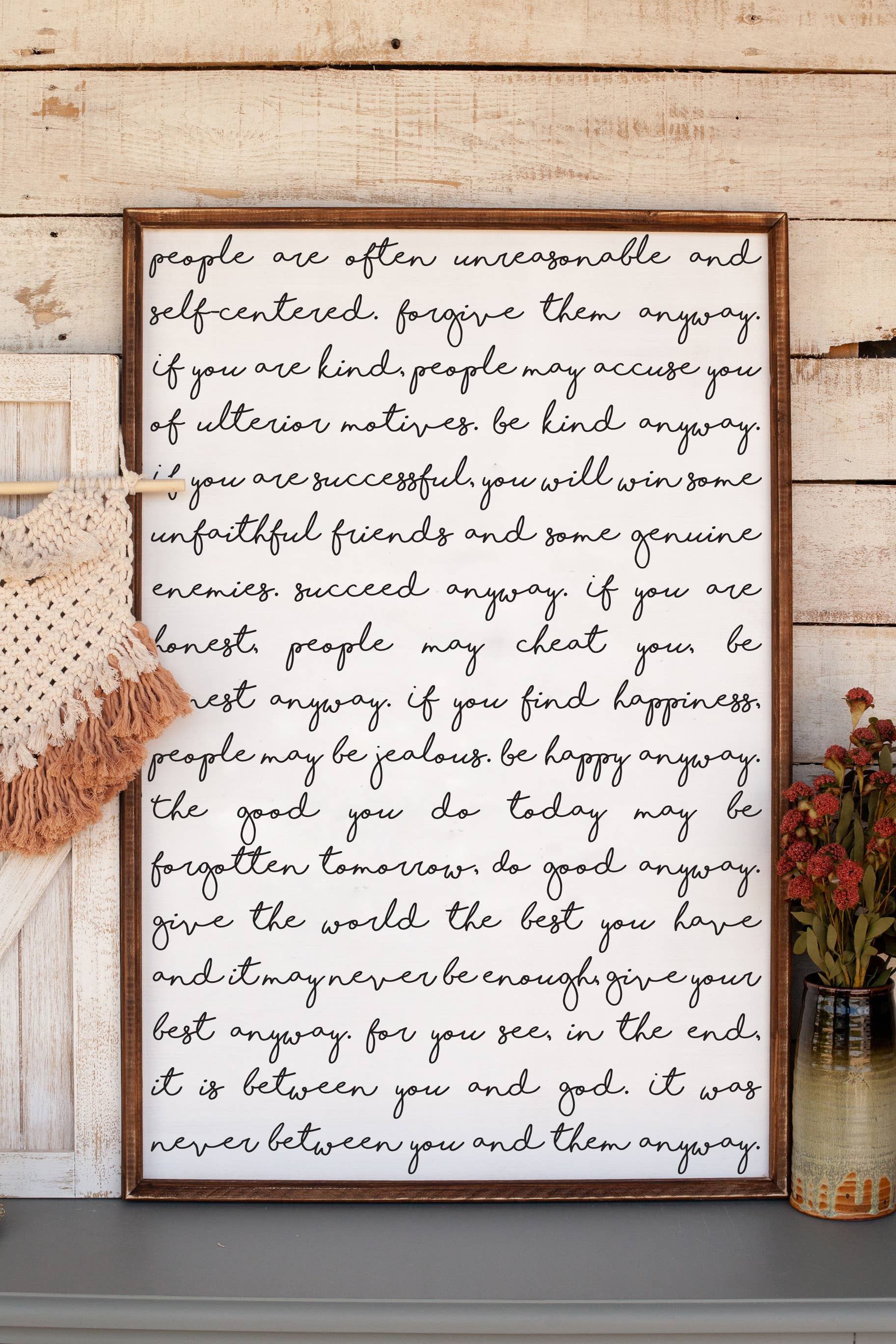 Our Kindred Home – wholesale Sign – People Are Often - Mother Teresa Quote2