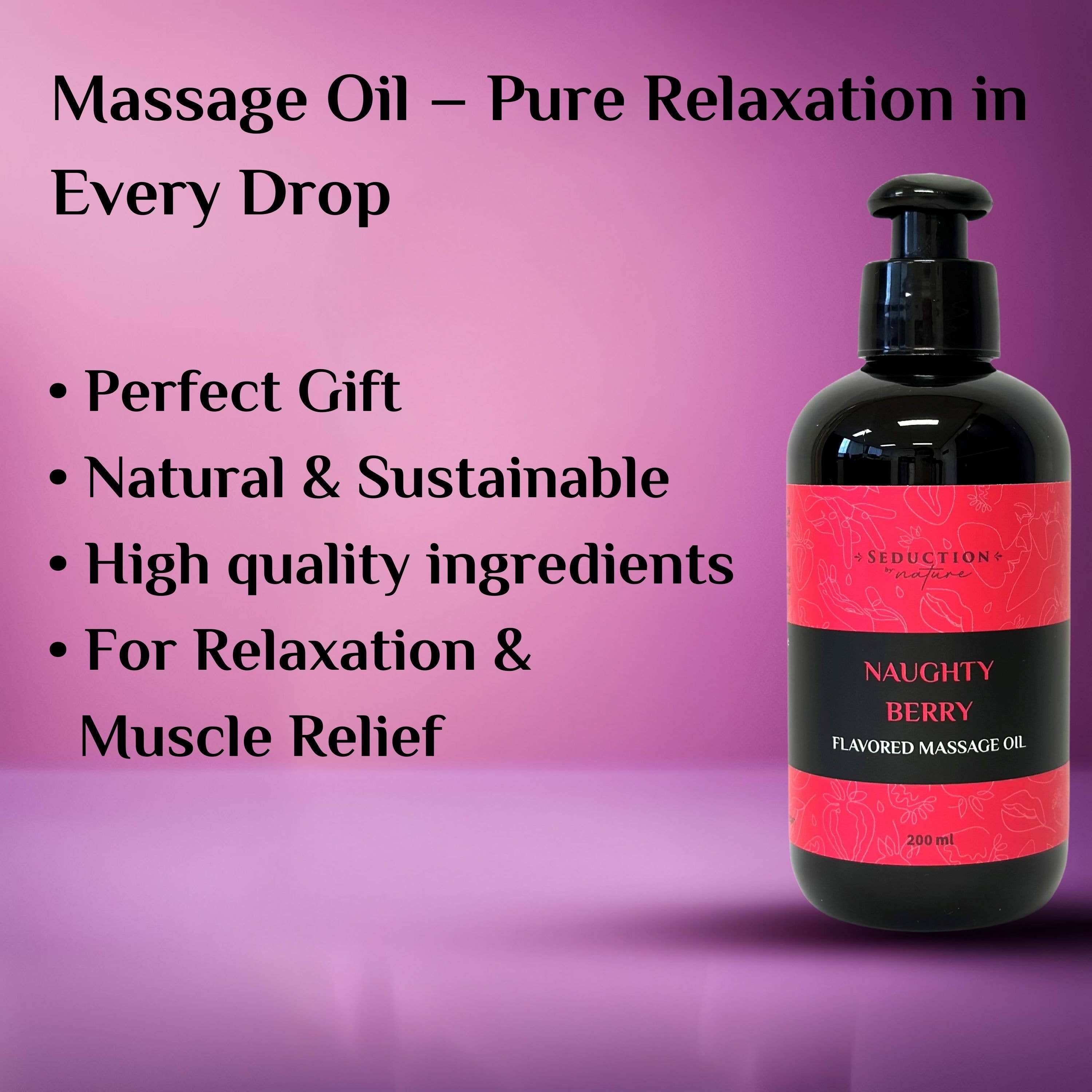 Seduction by Nature - Wholesale Massage Oil/Gel - Naughty Berry - Kissable Massage Oil8