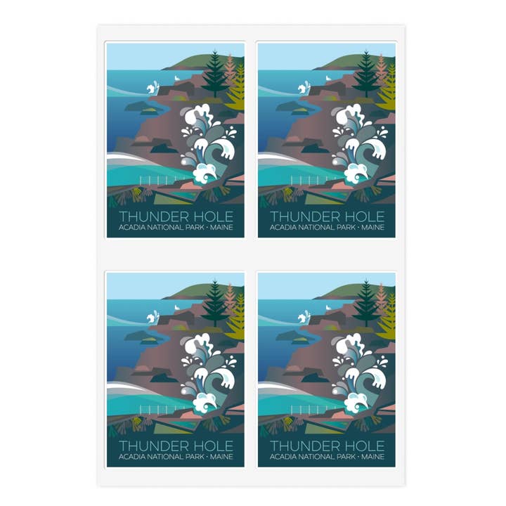Acadia National Park, Thunder Hole Sticker Sheet for wholesale by Max & Oscar
