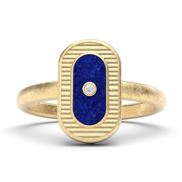 Lapis Lazuli & Diamond Talisman Ring for wholesale by MARCELLO RICCIO