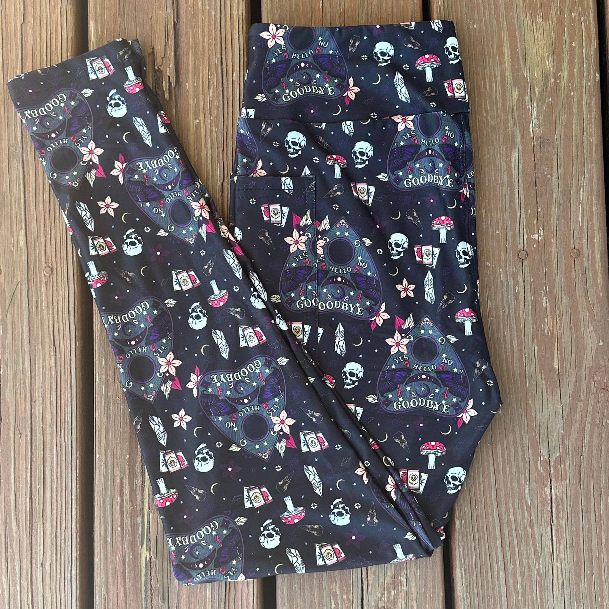 Triple Goddess Boutique - Vente Legging tendance – femme - Legging à poche Planchette/Tarot/Raven3