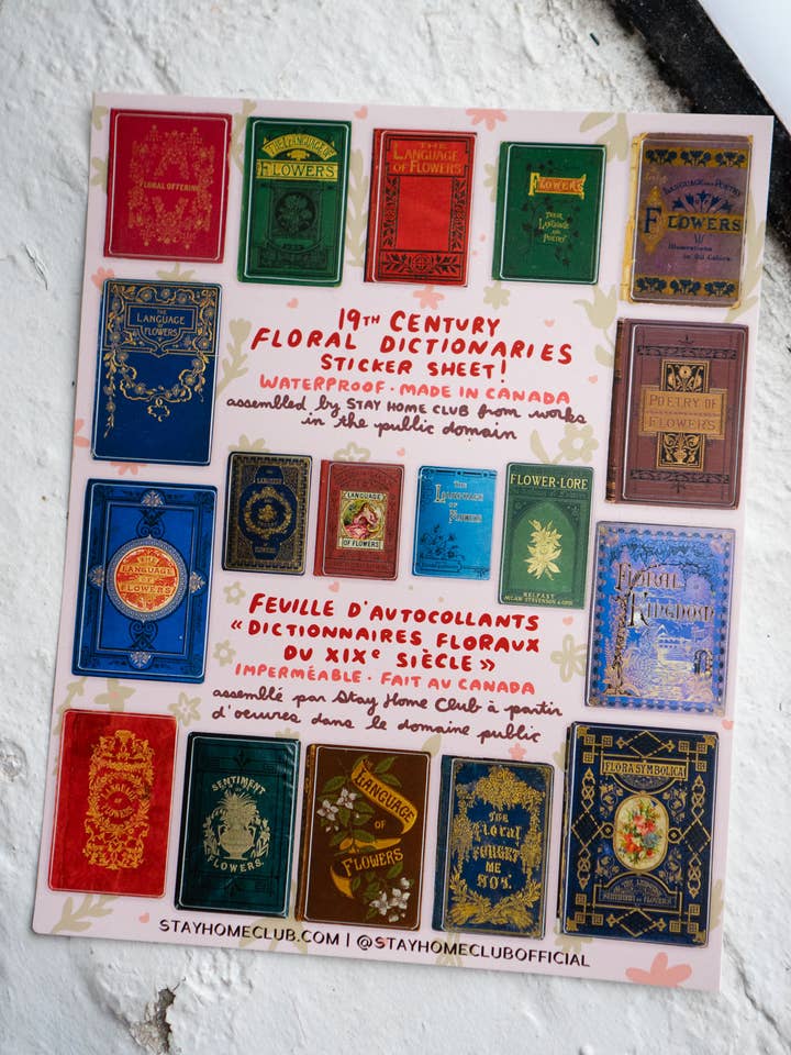 Floral Dictionaries - Mega Sticker Sheet for wholesale by Stay Home Club