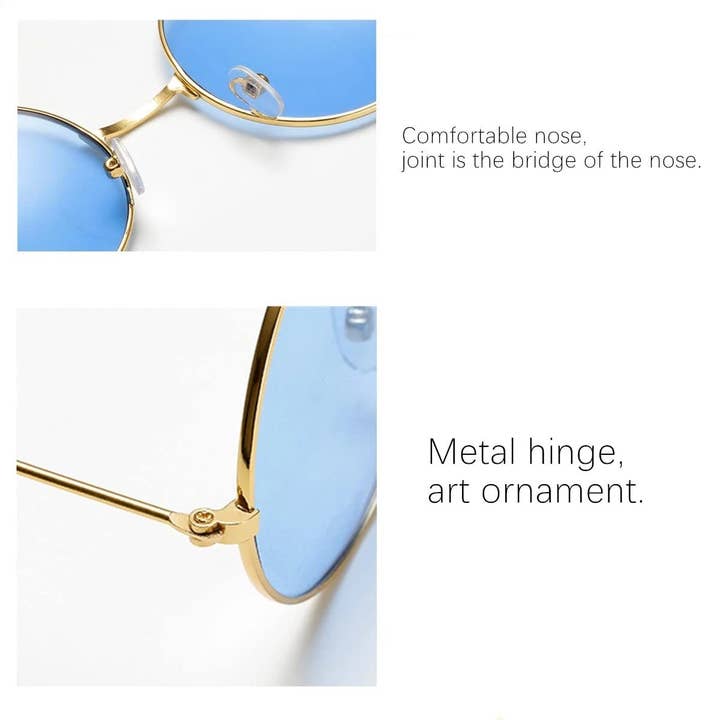 Syrrios Gifts LLC - Wholesale Sunglasses - Unisex - Retro Round Vintage Hippie Sunglasses Festival Rave Costume10