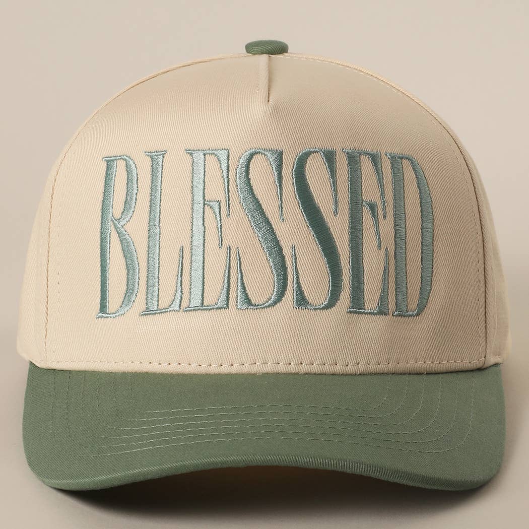 Fashion City – Engroshandel Trucker hat - Unisex – BLESSED Broderet Baseballkasket4