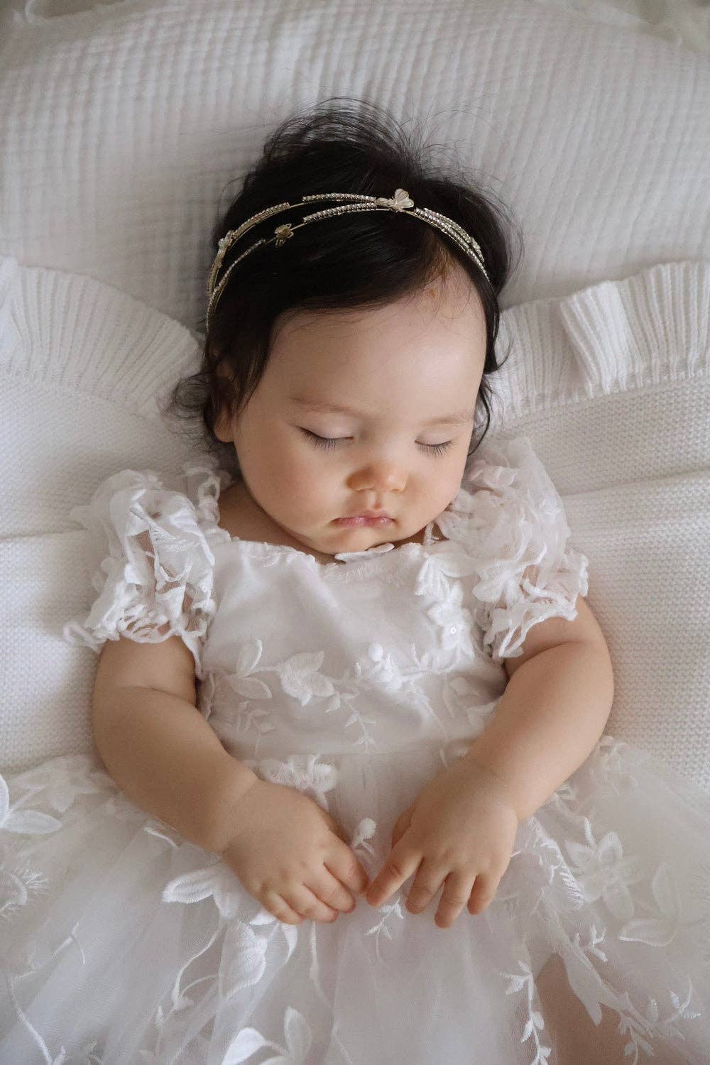 A Little Lacey – wholesale Dress – Baby – Petal White Embroidered Baby Dress3