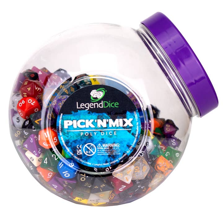 Trade Dice - Wholesale Dice - LegendDice Pick Mix Dice Pack - Jar with Assorted Dice