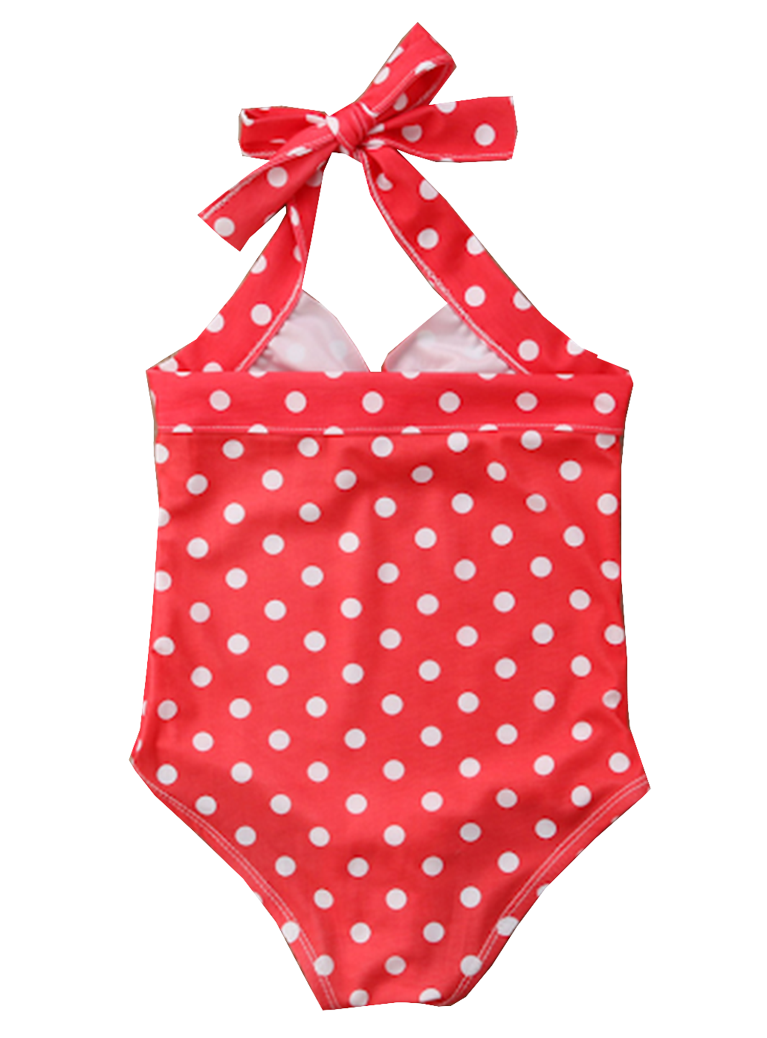 Fennco Styles - Wholesale One Piece Swimsuit - Kids - White Polka Dots Red 1pcs Little Girl Swimwear 1