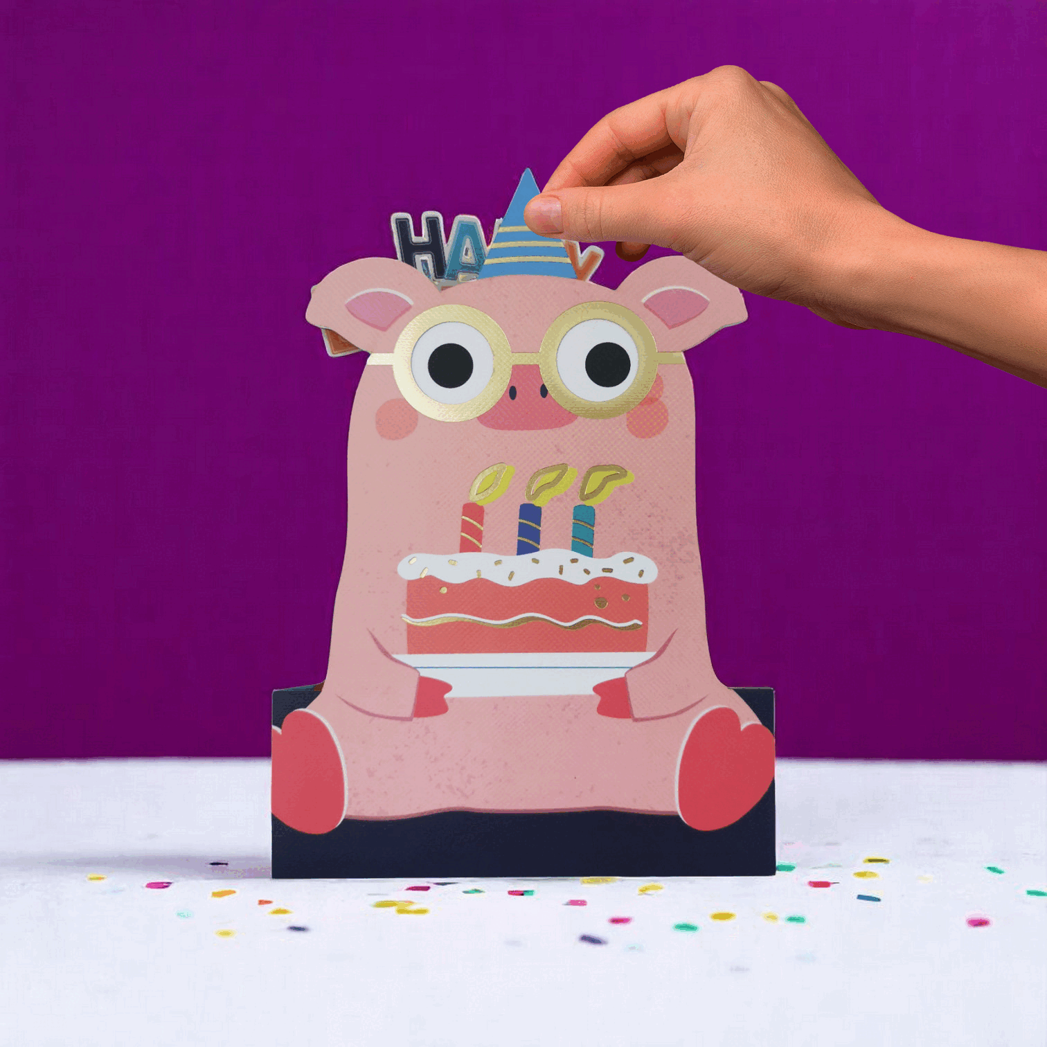 Alljoy Design - Wholesale Birthday Card - WB013 -  Pig (6 cards)0