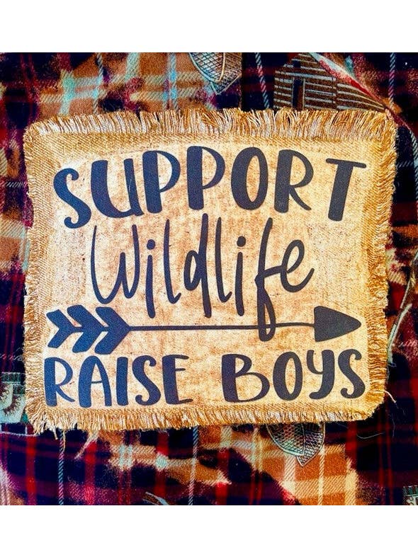 Jana's Flannels - Wholesale Button Down Shirt - Unisex - "SUPPORT WILDLIFE RAISE BOYS" FLANNEL SHIRT