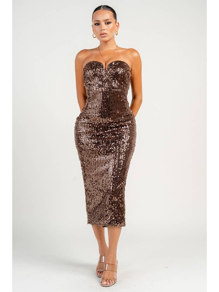 PRIVY - Wholesale Dress - Women's - PD79327S / WIRE INSET TUBE MIDI DRESS2