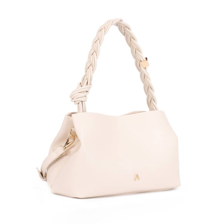 IA25042 Braided Handle Satchel for wholesale by Isabelle Handbags