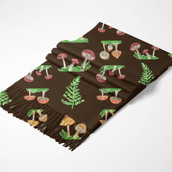 Bufanda Manta Reversible de Tacto Cachemira en Color Champiñón para venta al por mayor de Maizie Clarke LLC