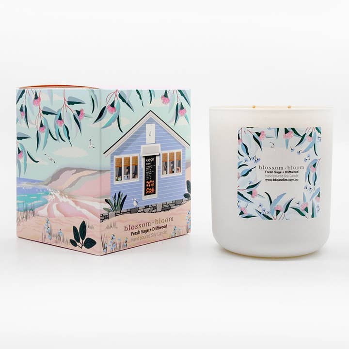 Blossom and Bloom - Wholesale Jar/Filled Candle - Fresh Sage + Driftwood - Large 400g