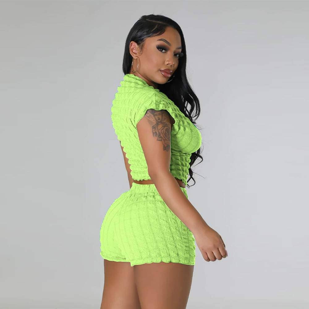 Fashion Combination – wholesale Top & skirt set – Women's – bubble set casual sleeve women sets9