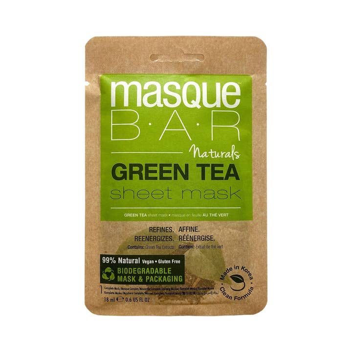 Upper Canada Soap - Wholesale Skincare Face Mask - Masque BAR Green Tea Sheet Mask