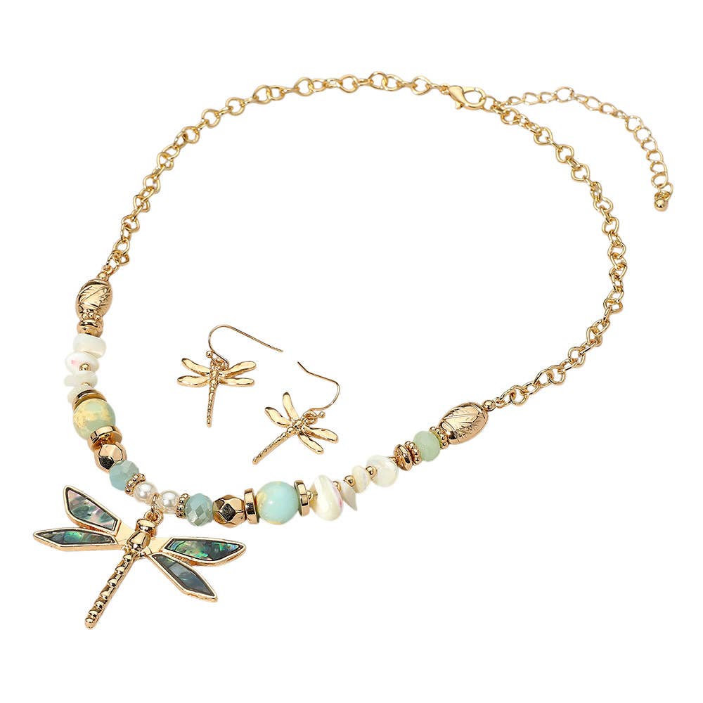 Sensibling Corp. – wholesale Smycken – Abalone Trollslända Hänge Multi Pärlhalsband2