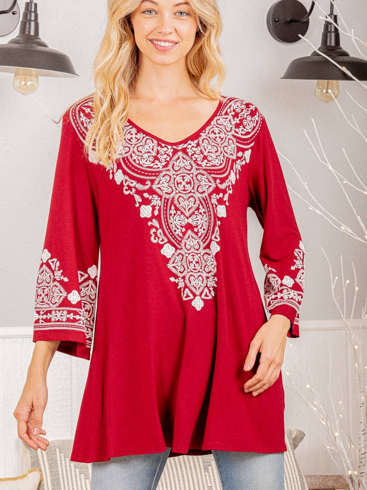 Pink Irene Wholesale - Wholesale Tunic - Women's - DAMASK TOP7