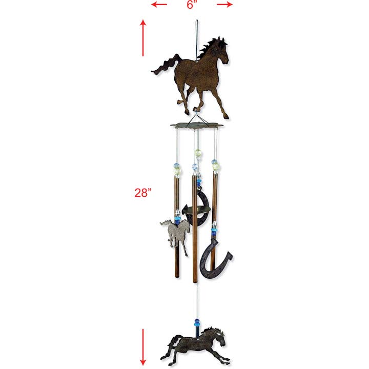 Sunset Vista Designs - Wholesale Wind Chime - 28" Galloping Cowboys Wind Chime Garden Decor - 80315
