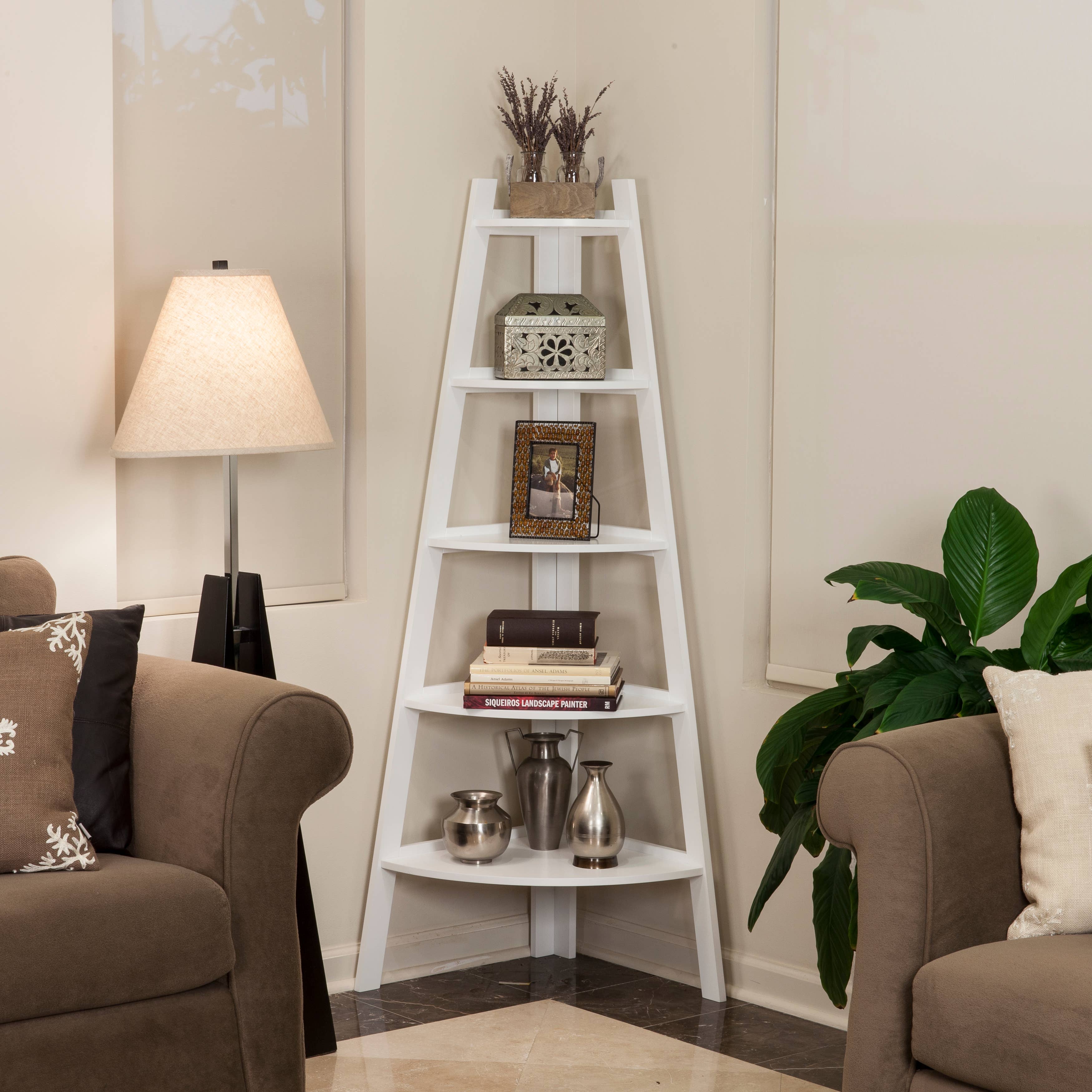 Danya B - Wholesale Bookcase - Five Tier Corner Ladder Display Bookshelf13