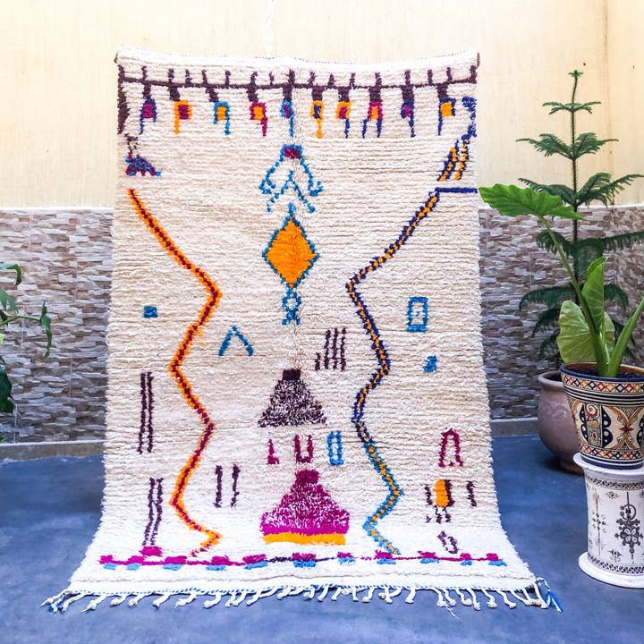 Tapete marroquino vintage Baker's Beni 5'x8' (Lã) por atacado de Coco Carpets