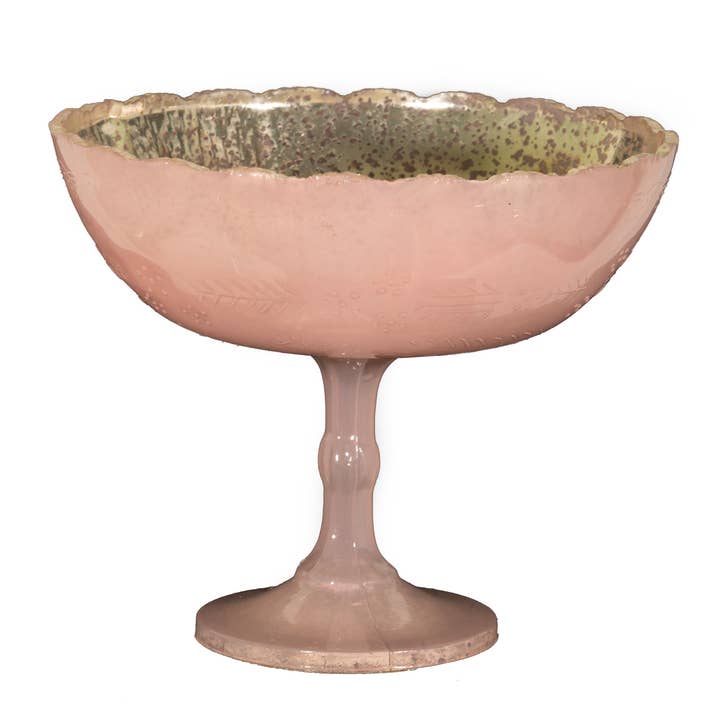 Rosa Mercury Glasschale (8"Dx7"H) für den Großhandel von S.N.K. Home Decor