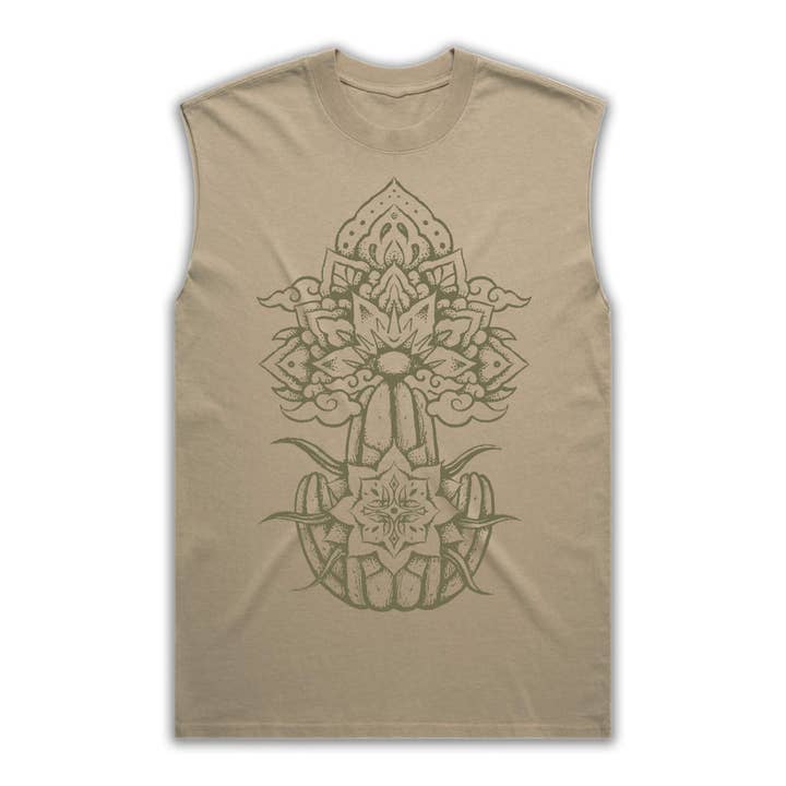 Débardeur lourd délavé Wachuma Skies kaki pour la vente par Art of Zig