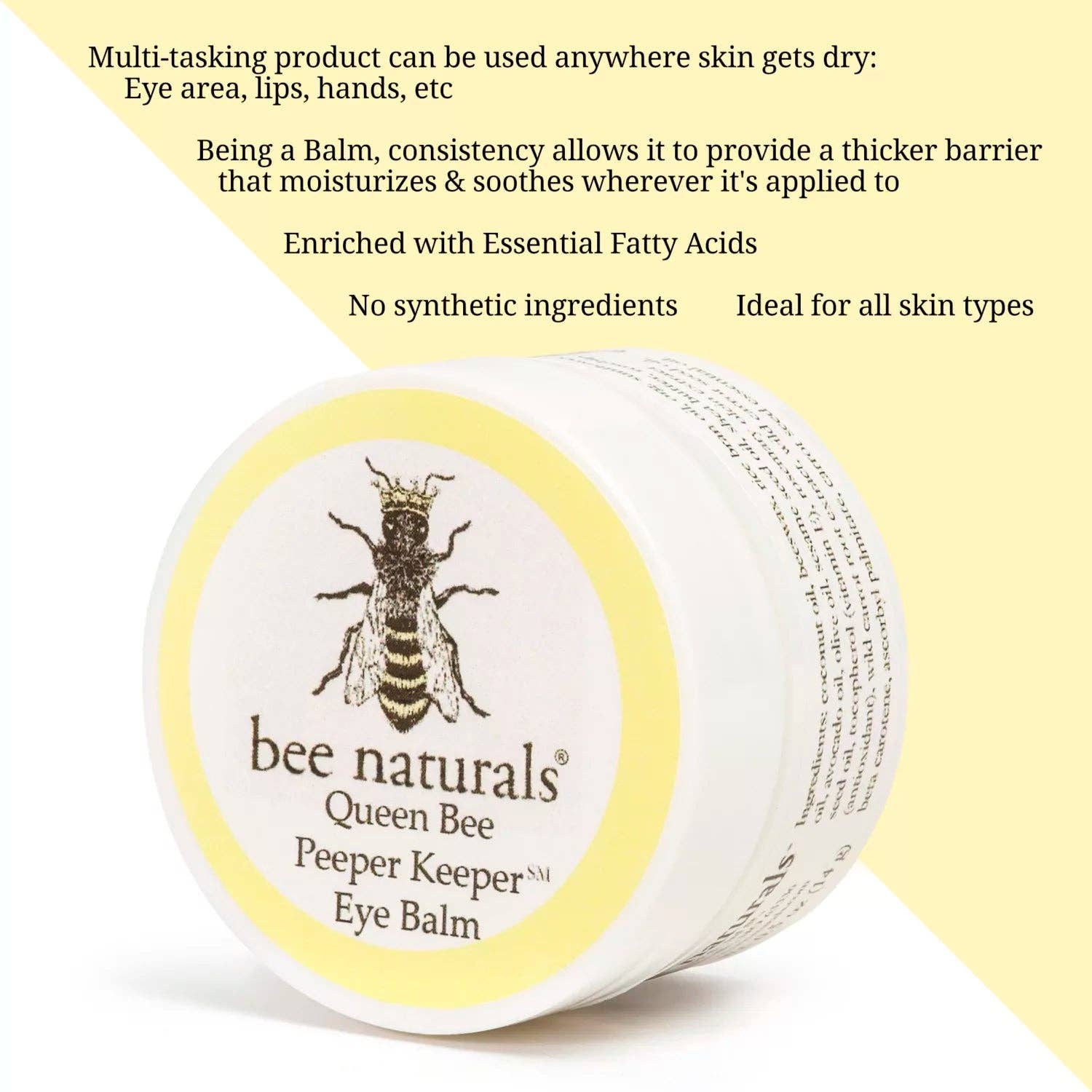 Bee Naturals – wholesale Eye cream/gel – Queen Bee Peeper Keeper Eye Balm2
