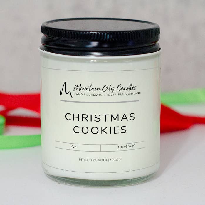 Candele e fondenti profumate alla cera di soia per biscotti natalizi per la vendita all'ingrosso da parte di Mountain City Candles