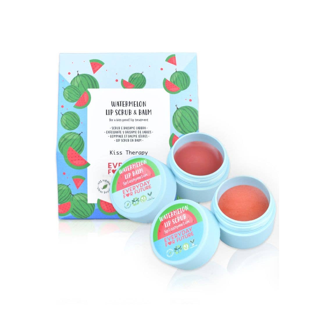 Everyday For Future – Großhandel Lippenpeeling/-pflege – Wassermelonen Lippenpflegeset – Lippenpeeling und Lippenbalsam1