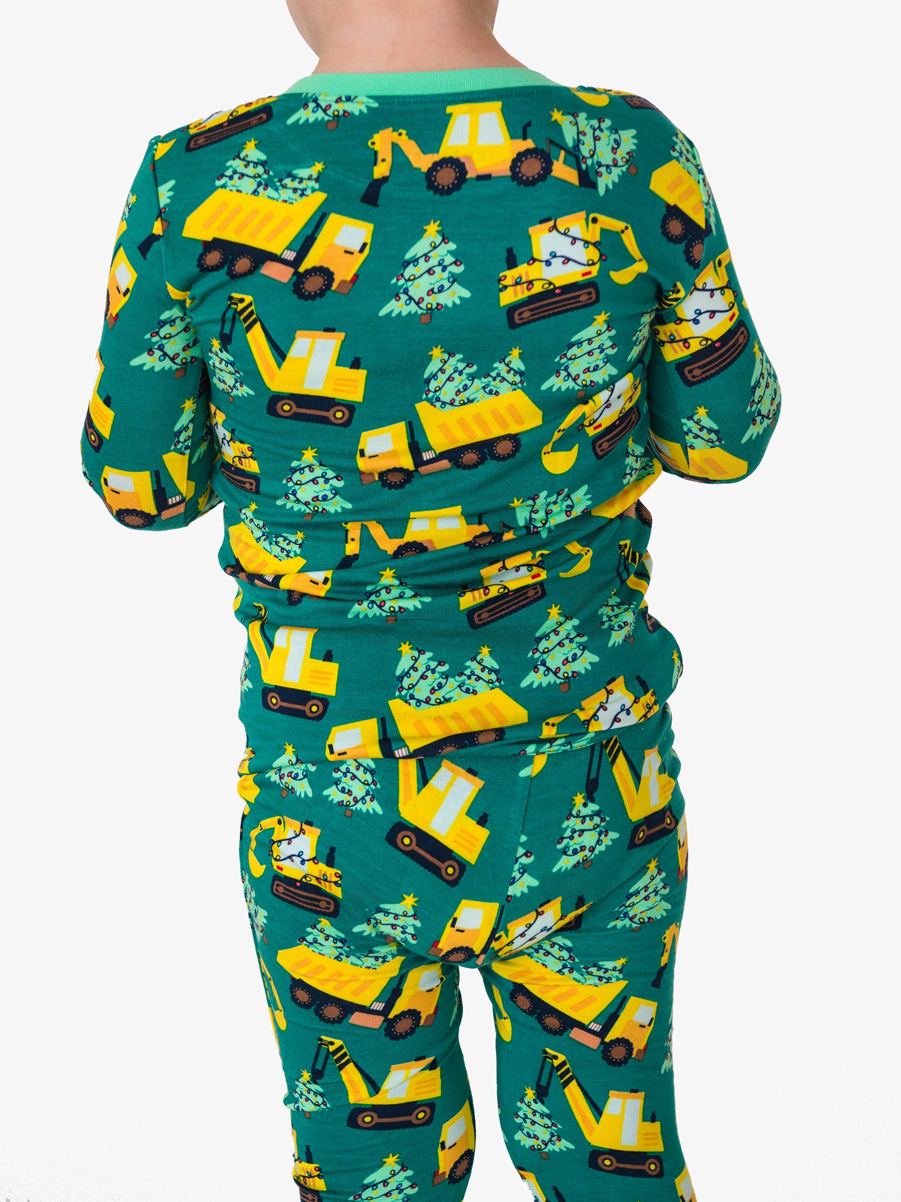 Grön SoftSnooze™ Barn Bambu Viskos Holiday Haul Pyjamaset med Långärmad Tröja för wholesale på Faire3