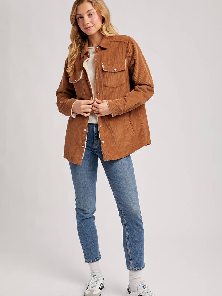 Bluivy - Wholesale Shirt Jacket/Shacket - Women's - CORDUROY SHERPA-LINED JACKET7