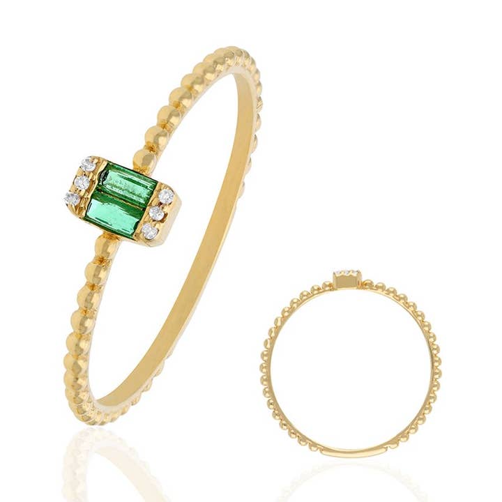 Diamant smaragd ring i US storlek 5 för wholesale av Jewels of Mewar