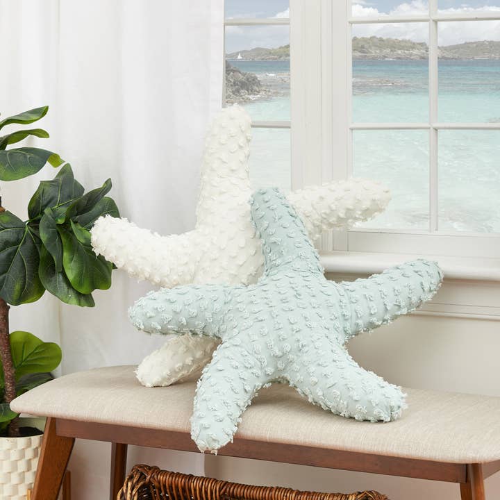 C&F Home - Wholesale Throw/Decorative Pillow - Coastal Starfish Shaped Sea Glass Throw Pillow1