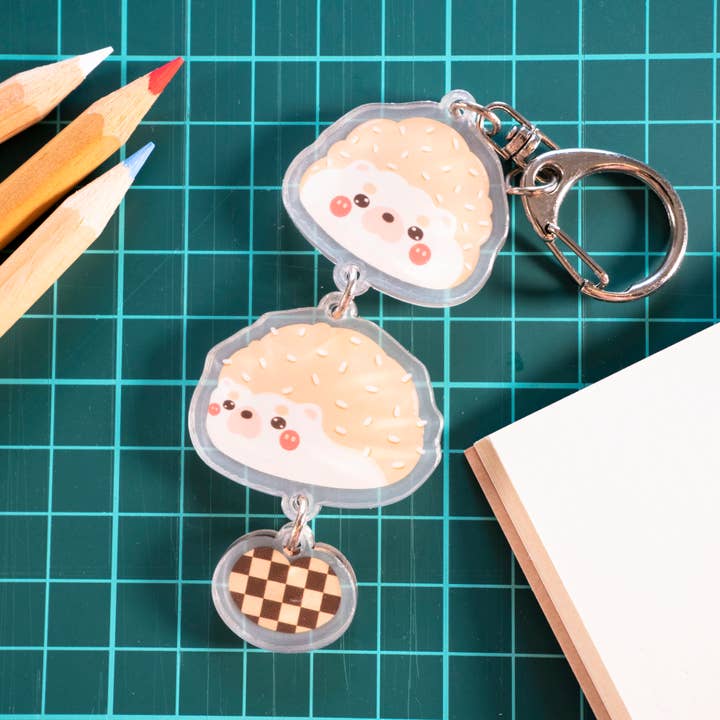Chibi Hedgehog Bubble Keychain for wholesale by Notmehmehstudio