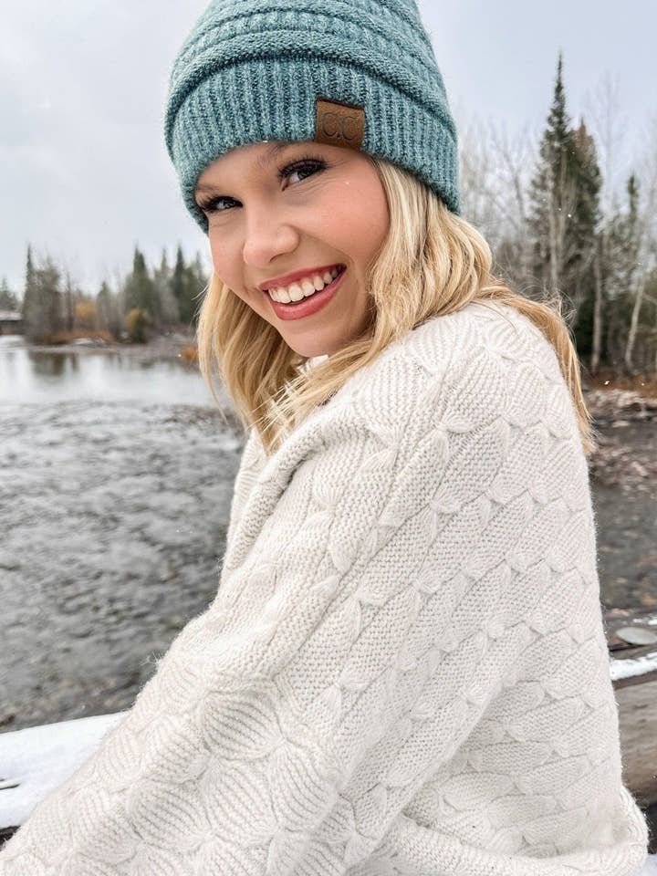 HAT4020 Emma Fuzzy Lined Mixed Soft Yarn Beanie for wholesale by MiMi Wholesale