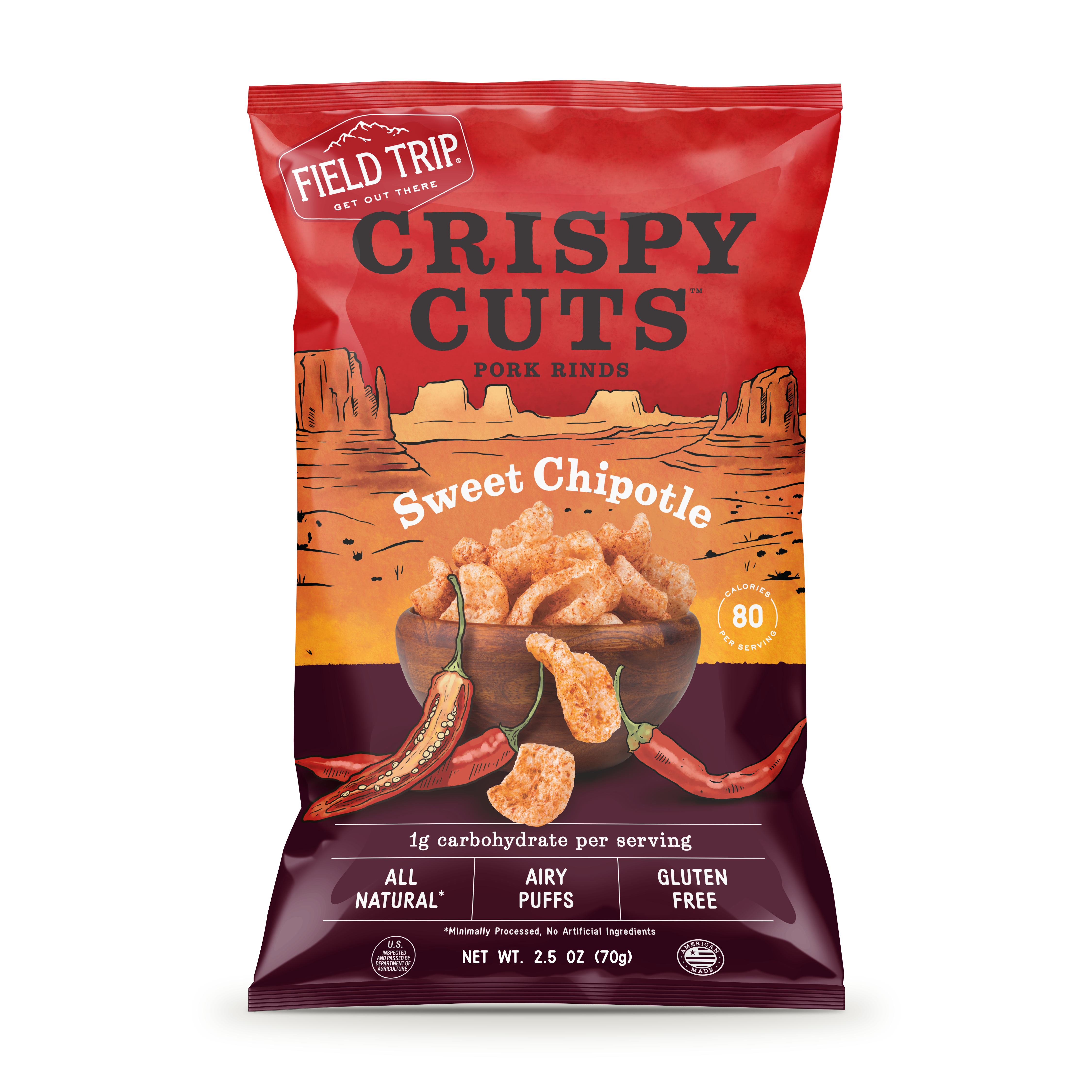 FIELD TRIP - Vente Encas soufflé - Croûtes croustillantes de porc chipotle sucré (2.5oz)1