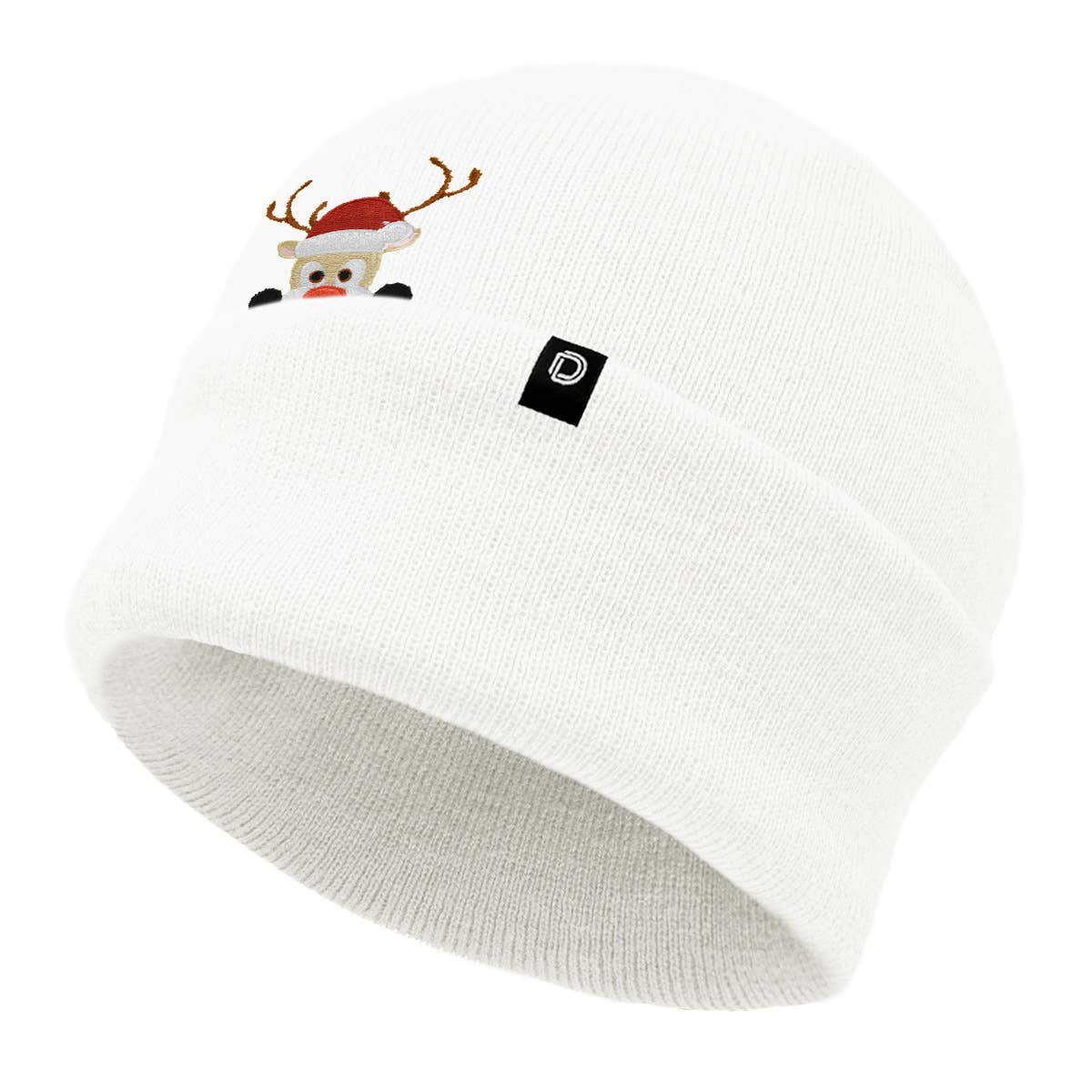 Dalix - Vente Bonnet – femme - Christmas Peeping Rudolph Bonnet chaud d'hiver Bonnet brodé9