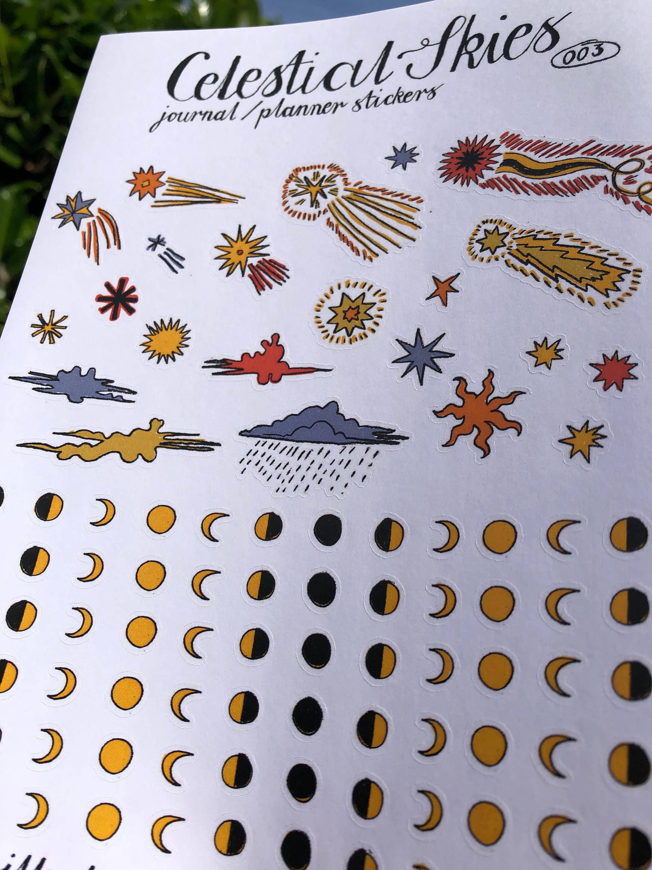 Tulips and Heather – wholesale Sticker – Celestial Skies A5 Sticker Sheet for Journals and Planners2