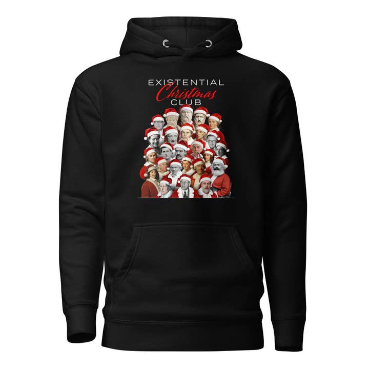 Sudadera con capucha premium del Club de Navidad Existencial para venta al por mayor de The Philosopher's Shirt