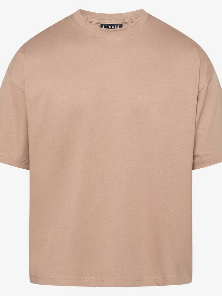 Premium NTRL 220 GSM Drop Shoulder T-shirt - Desert Taupe for wholesale by Strides Co