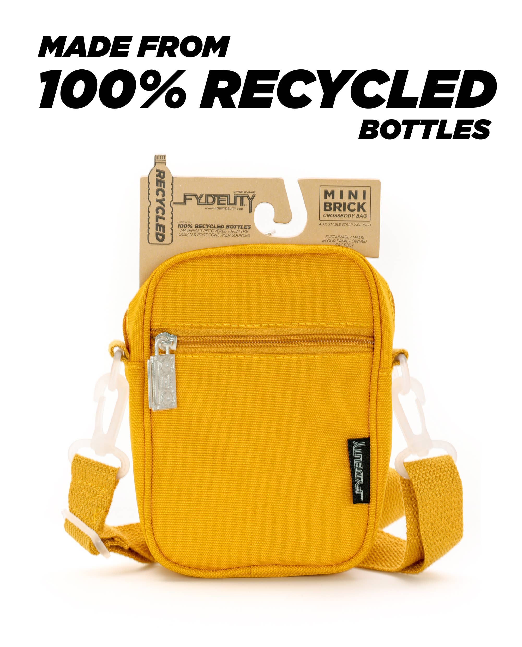 Fydelity - Vendita all'ingrosso Borsa a tracolla - Donna - 88661: Borsa Mini Brick | RPET riciclato | Senape2