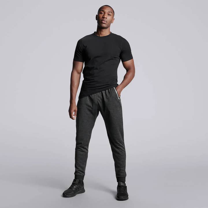 T-shirt en coton recyclé pour homme - Noir pour la vente par HPE Activewear