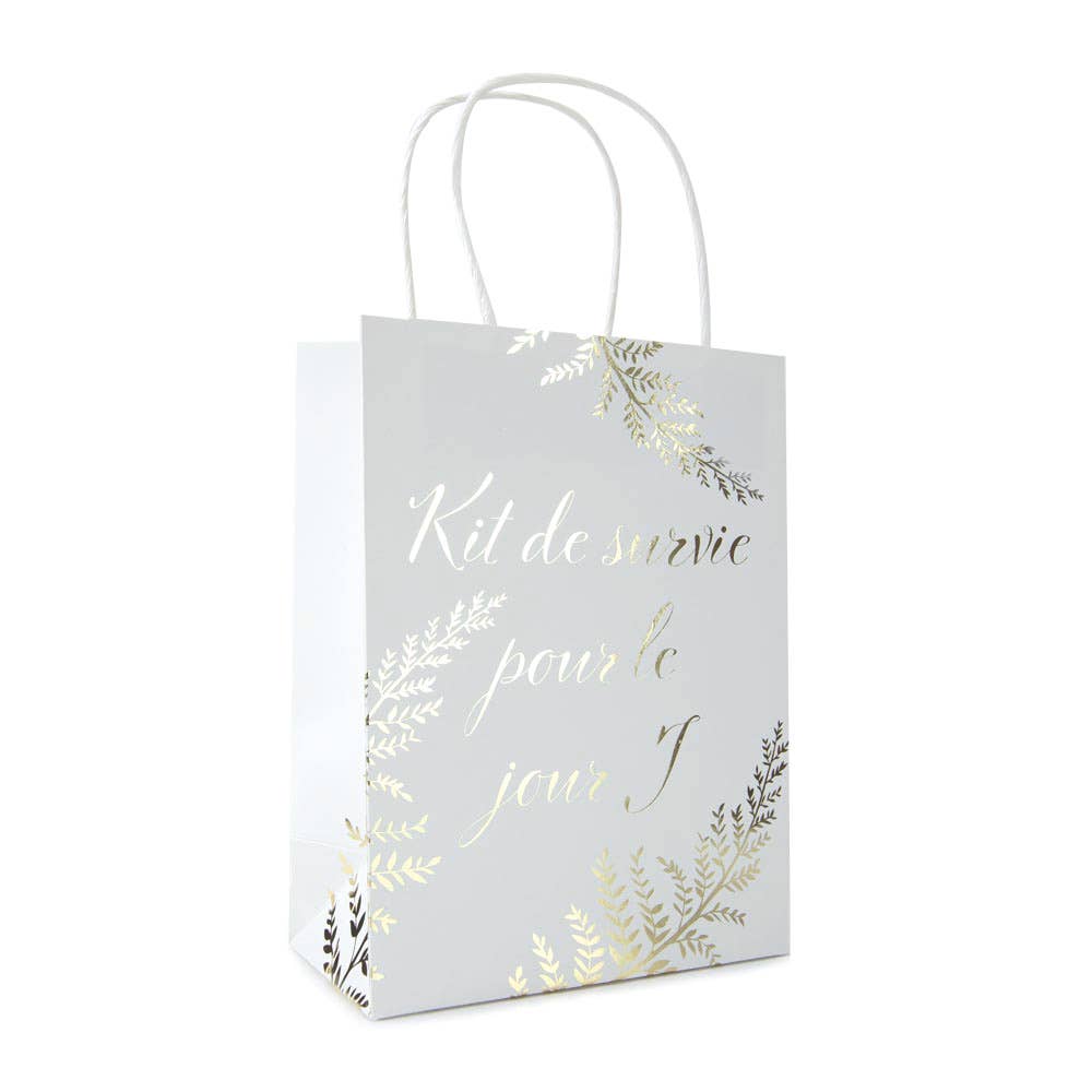 Tim&Puce Factory - Wholesale Gift Bag - D-DAY SURVIVAL PAPER BAG WHITE FERN1