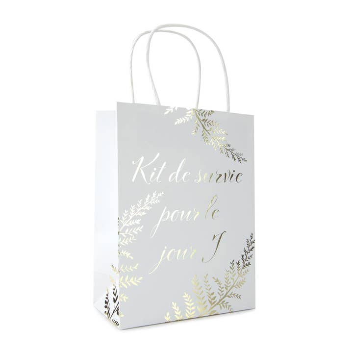 Tim&Puce Factory - Wholesale Gift Bag - D-DAY SURVIVAL PAPER BAG WHITE FERN1