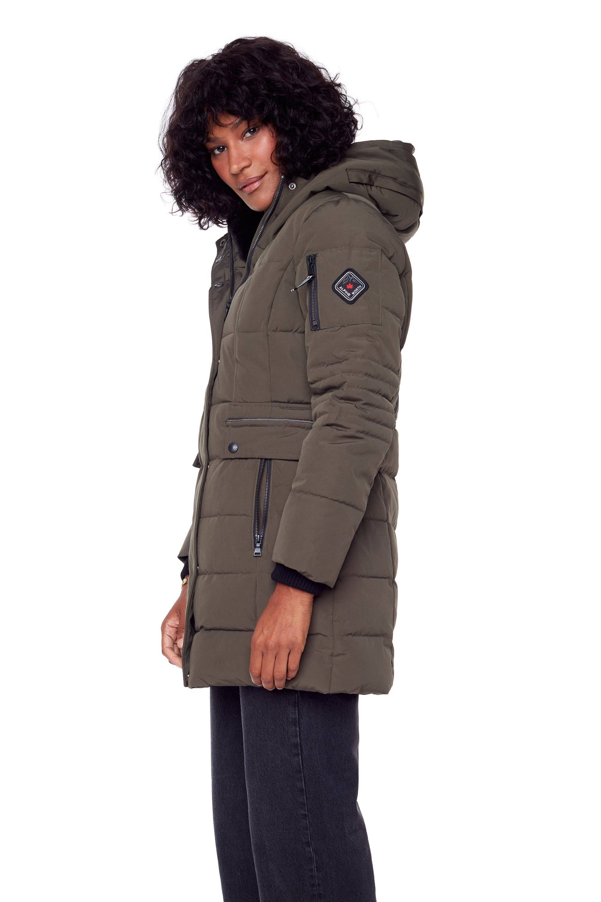 KOOTNEY | WOMEN'S VEGAN DOWN (RECYCLED) MID-LENGTH PARKA, OLIVE for wholesale on Faire1