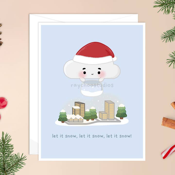 Let it Snow kerstkaart voor wholesale door Raychoo Studios Inc.