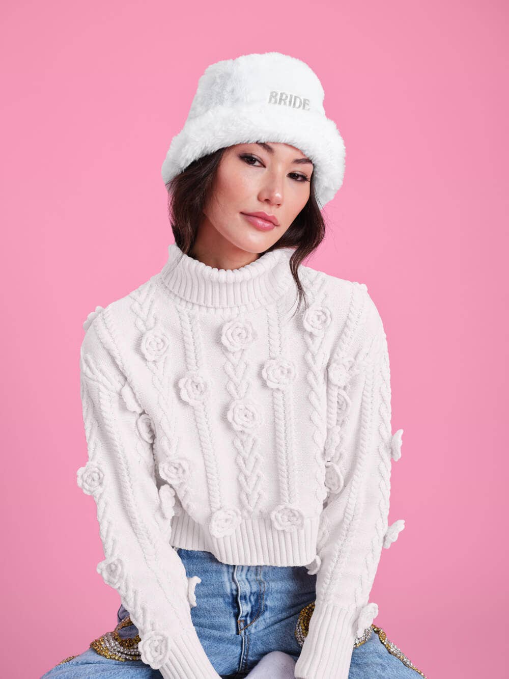 xo, Fetti - Wholesale Bucket Hat - Women's - Fur Bride Bucket Hat, Bachelorette Decor, Bridal Shower Gift6