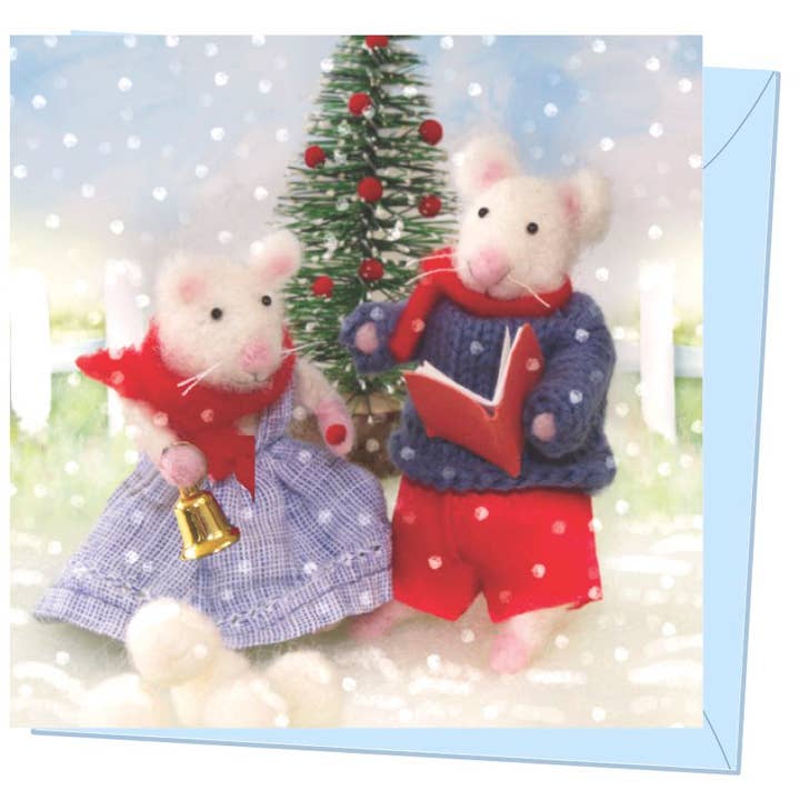 Christmas carols - Greetings Card for wholesale by Maddy's Mice